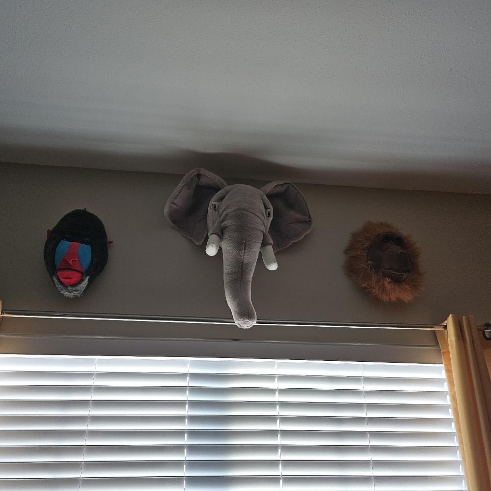 Plush Elephant Wall Decor - Gray and White - Picture 9 of 9